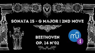 Sonate15 Beethoven G major OP.14 N°2 | 2nd movement | notas | sheet | Solved some notes | musescore4