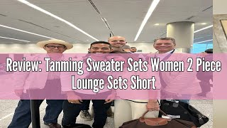 Review: Tanming Sweater Sets Women 2 Piece Lounge Sets Short Sleeve Knit Pullover Tops Wide Leg Pant