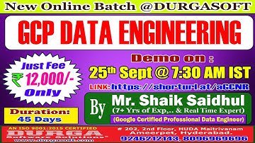 GCP DATA ENGINEERING Online Training @ DURGASOFT