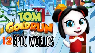 12 Epic Worlds in 12 Minutes: Talking Tom Gold Run Gameplay very enjoying video Lucky Angela screenshot 3