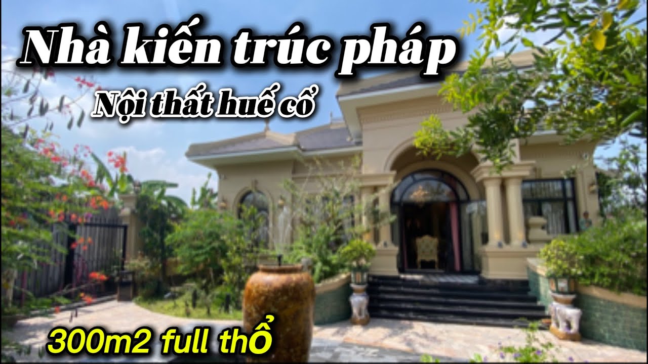 Nhà kiến trúc Đông Dương 300m2, sân vườn mát mẻ | Em Lung Nhà Vườn ms002