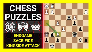 Chess Puzzles to Practice. Themes: Endgame, Sacrifice, Kingside attack. Learn Chess
