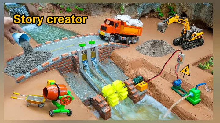 Build a Concrete bridge using Bricks Diy making free Electricity from from water Science project