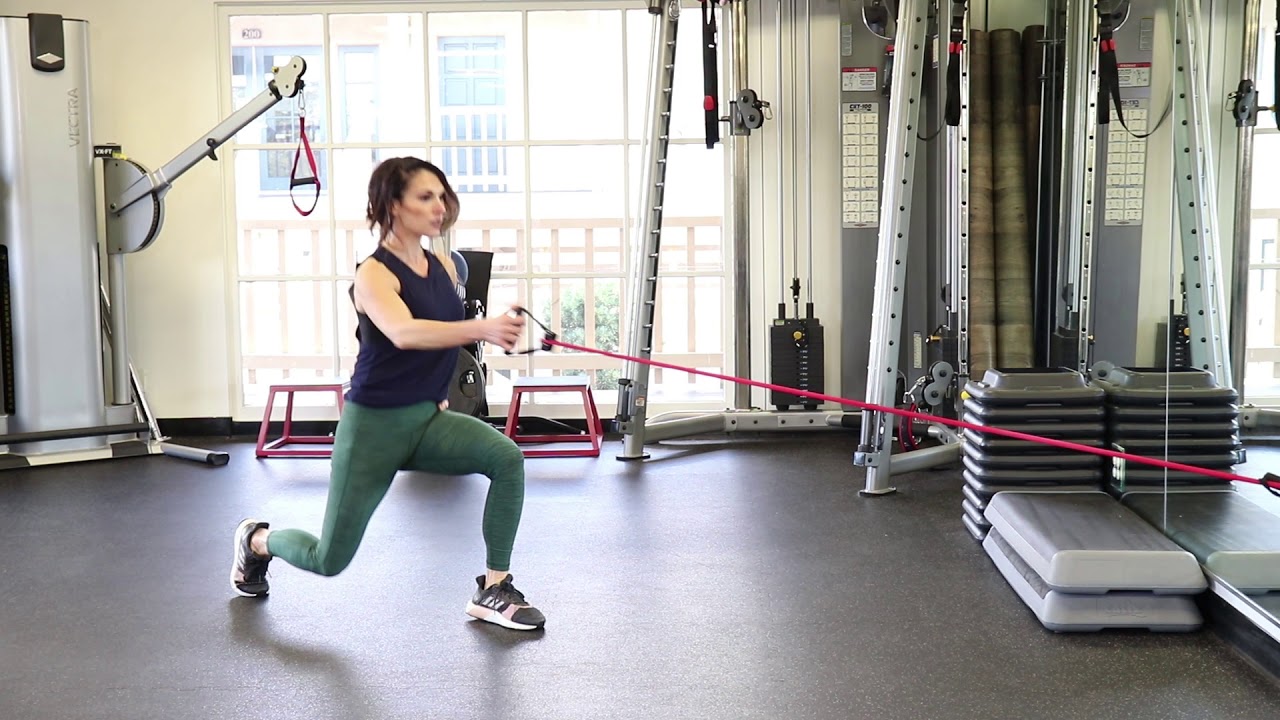 Lunge to Single Arm Resistance Band Row YouTube