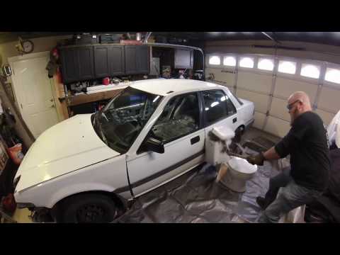 How to break a car window with a piece of a toilet