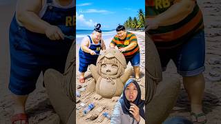 Bikin patung gugugaga pink #youtubeshorts #funny