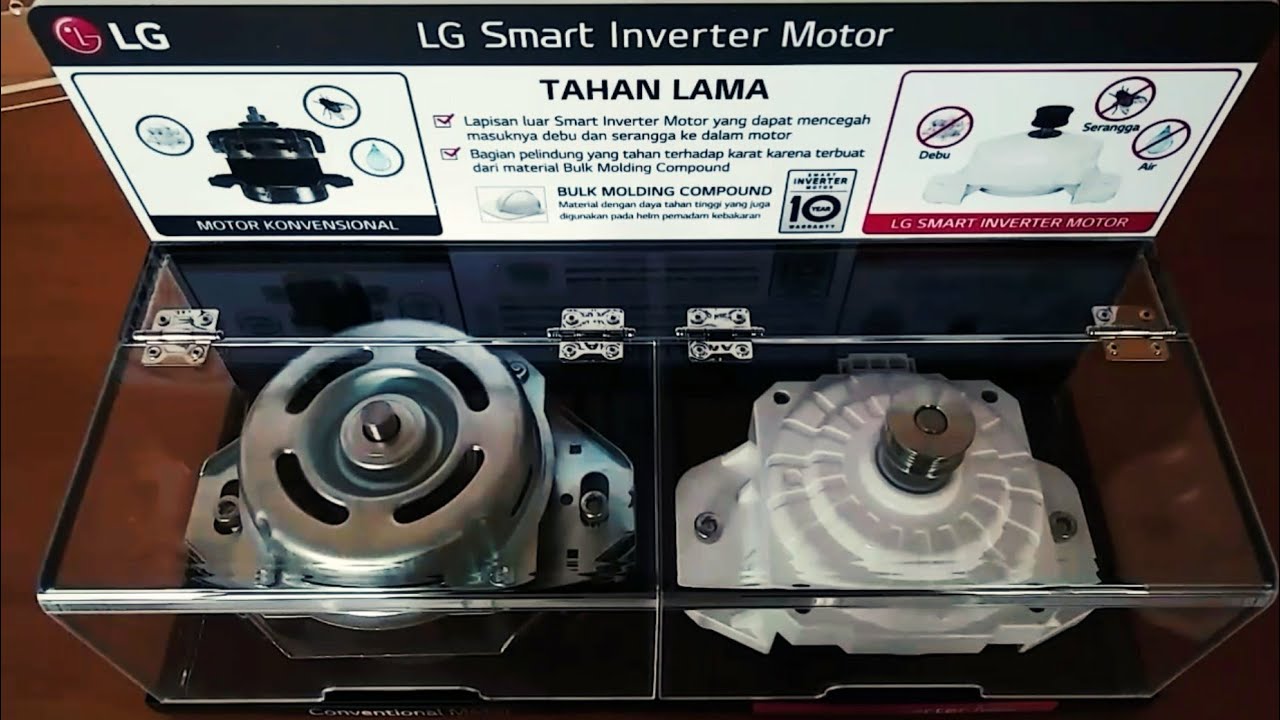 LG SMART INVERTER  MOTOR  VS CONVENTIONAL MOTOR  WASHING  