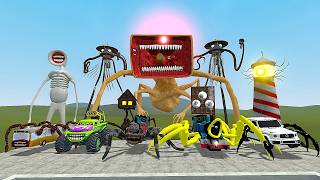 EVERYTHING TURNING INTO MONSTERS: CAR EATER, BUS EATER, LIGHTHOUSE, HOUSE HEAD, TRAIN EATER in GMOD