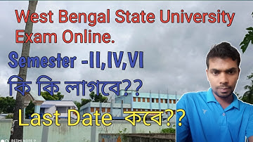 WBSU 2nd 4th  6th Semester Exam 2021 Online Form Fill Up . West Bengal State University Exam 2021