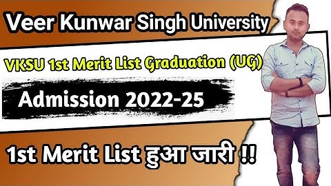 Vksu Merit List 2022 Vksu Cutoff list 2022 Vksu BA BSc BCom Merit List 2022-25 Vksu Admission 2022