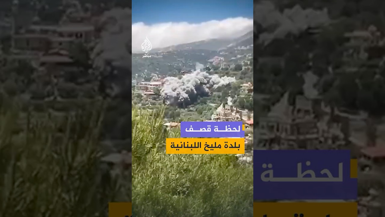 لقطات توثق لحظة شن الاحتلال الإسرائيلي غارة على بلدة "مليخ" في قضاء "جزين" جنوبي لبنان