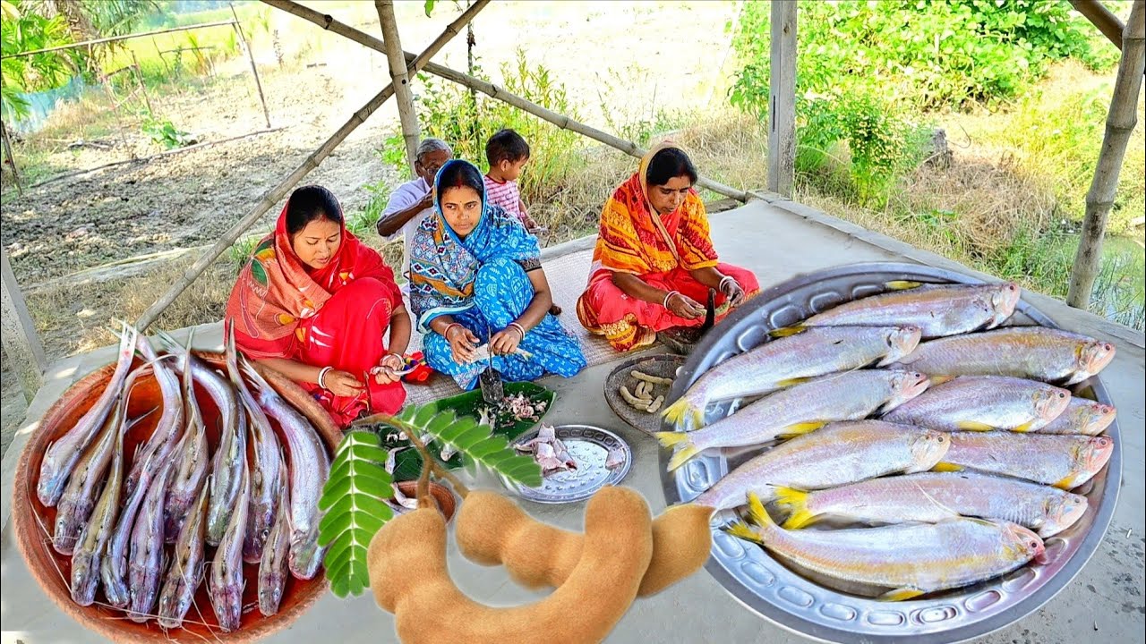 নদীর বাঁচি মাছের ঝাল, ডিম বেগুন ভাজা, আর ফেসা মাছের টক রান্না আর দুপুরে খাওয়া দাওয়া