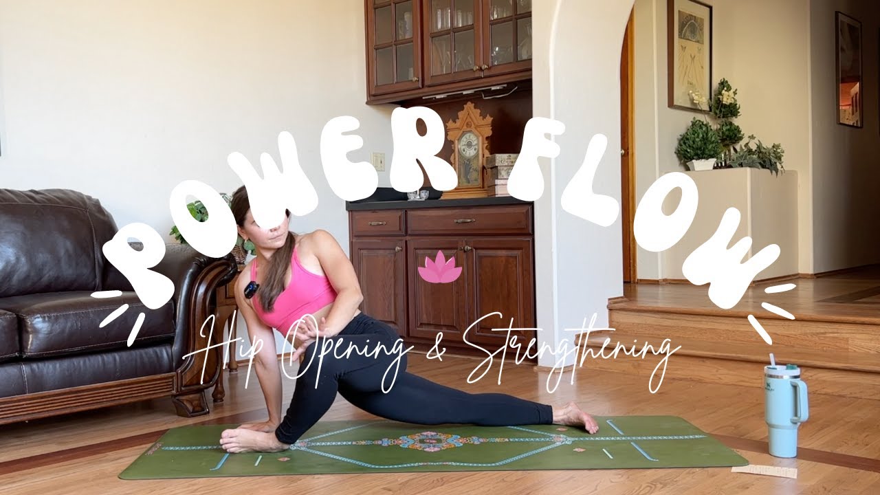 40 Min Hip Opening Power Yoga Flow Luteal Phase Vibey EDM Playlist