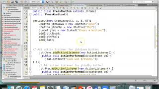 Java GUI Lecture 7 Event Handling video 1