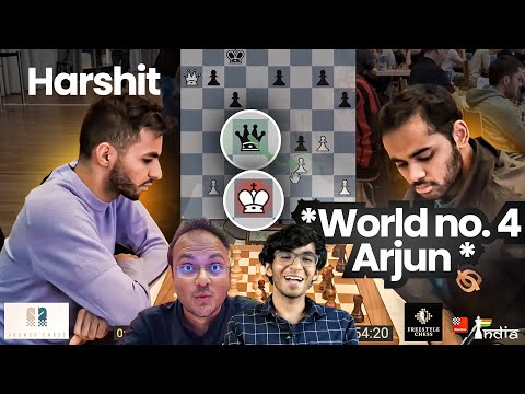 Harshit Raja Affronte Le Numéro Un Mondial 4 Arjun Erigaisi Au Grenke Open 2025 Commentaire De 