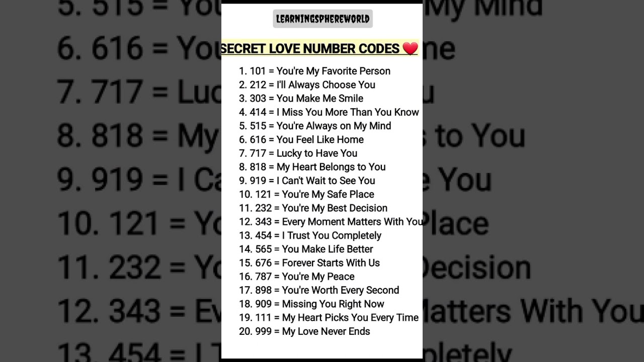 Can You Decode These Love Number Codes? 😳 - YouTube