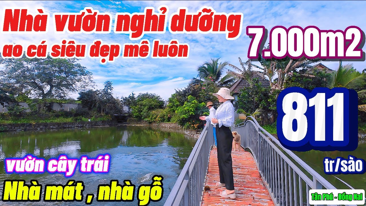 Nhà đất đồng nai,Hạ gía 1,5 tỷ bán gấp nhà vườn , ao cá , vườn cây trái cực đẹp nghỉ dưỡng mê luôn