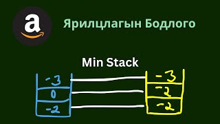 Amazon - Ын Ярилцлаганд Ирдэг Бодлого - Leetcode 155 - Min Stack