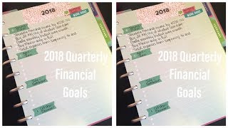 2018 Quarterly Financial Goals Sheet | Happy Planner Budget Edition