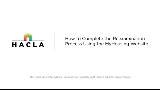 Complete Reexamination Using MyHousing Website | Section 8 screenshot 1