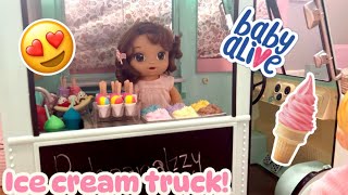Baby Alives get ice cream! 🍦 Unboxing Our Generation Sweet Stop Ice Cream Truck! 🍨🌷