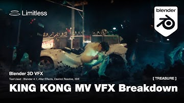 [ Blender 3D VFX ] - KING KONG MV VFX Breakdown [ TREASURE ]