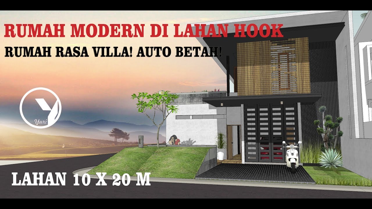 Desain Rumah Modern Minimalis 2 Lantai Di Lahan Hook Youtube