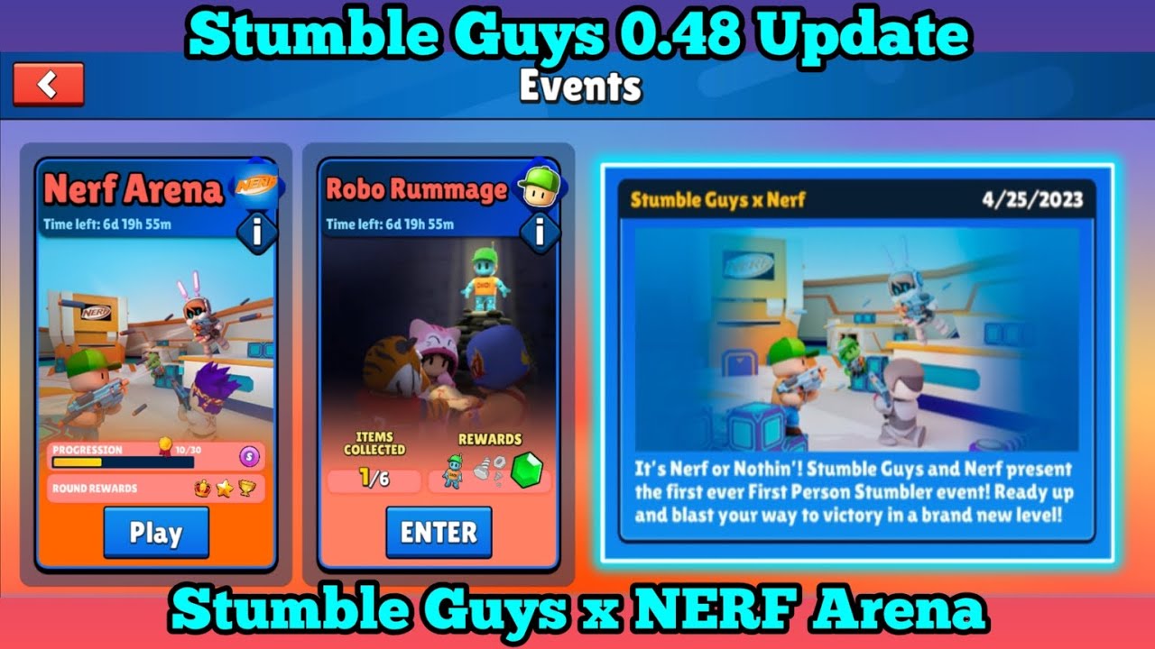 Stumble Guys adiciona novos impulsos e um novo mapa em parceria com a NERF