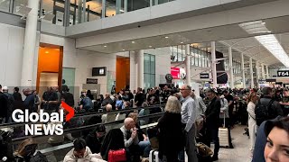 Toronto’s Pearson airport hit with delays after disembarking passengers directed through wrong door