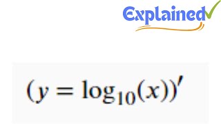 y = log[10, x], Differentiate the function