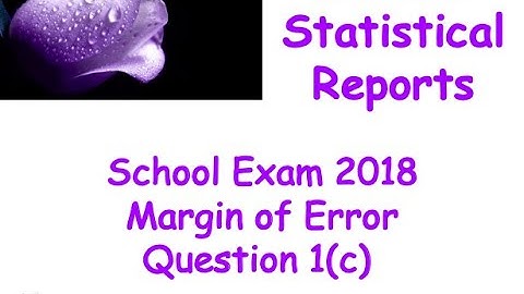 level 3 stats report school exam: question 1(c)