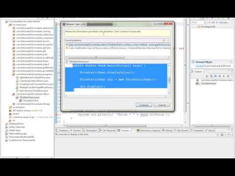RENAME JAVA CLASS ECLIPSE SHORT CUT DEMO