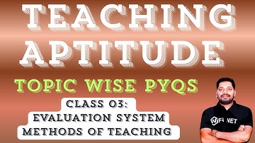 Teaching Aptitude PYQs with Solution Marathon Class 3 Evaluation System and Methods of Teaching