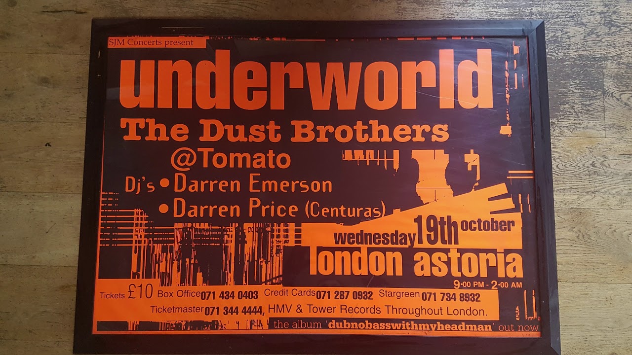 Darren Price Vinyl DJ SET London Astoria Oct 1994 / Underworld live
