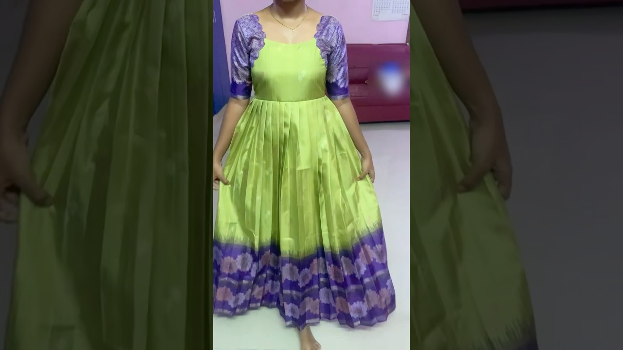 Beautiful pleated gown💚💜