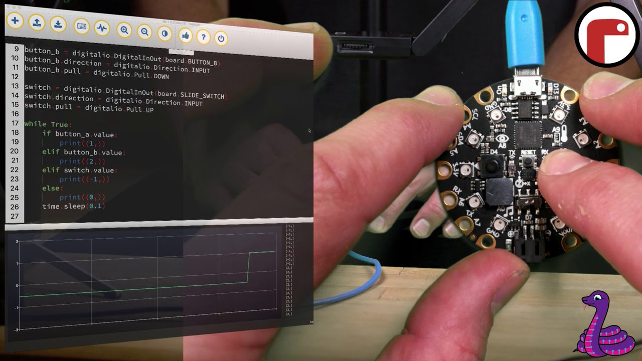 Sensor Graphing with the Plotter: Buttons and Switch in Mu #codewithmu ...