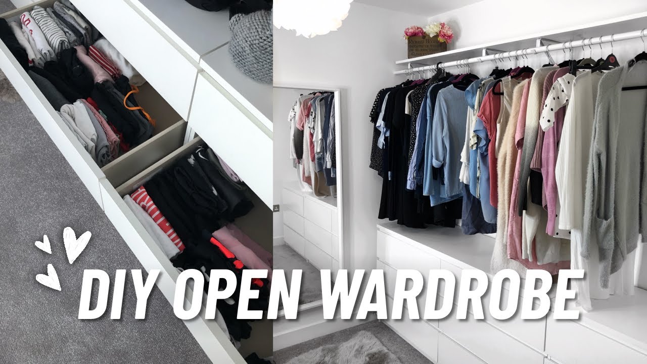 Walk In Robe Diy DIY IKEA Open Wardrobe | How to Create A Walk In Wardrobe - YouTube