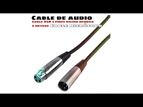 Video de Cable xlr canon balanceado 3 pin hembra a macho 6 M Negro