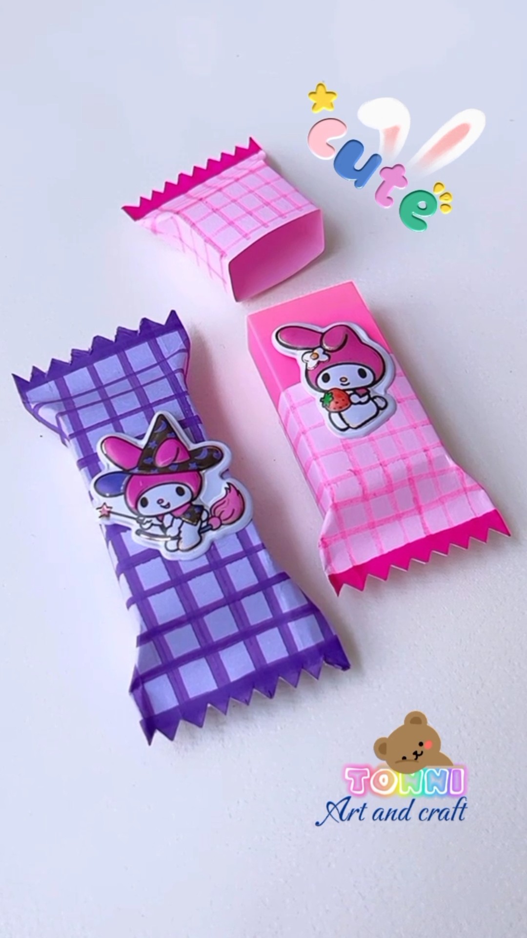 DIY cute candy eraser #shorts #tonniartandcraft #love #craft #art #diy