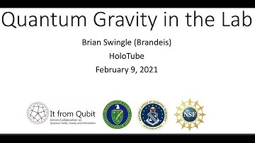 Brian Swingle (U. Maryland): Quantum Gravity in the Lab