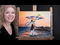 Learn How to Paint BEACH FLIGHT KITE with Acrylic - Paint and Sip at Home - Step by Step Tutorial