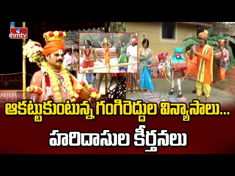 ఆకట్టుకుంటున్న గంగిరెద్దుల విన్యాసాలు... హరిదాసుల కీర్తనలు | Sankranti Celebrations At Shiparamam - HMTVNEWS
