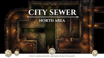 D&D | Pathfinder | City Sewer - North Area | Animated Battle Maps | Virtual Tabletop
