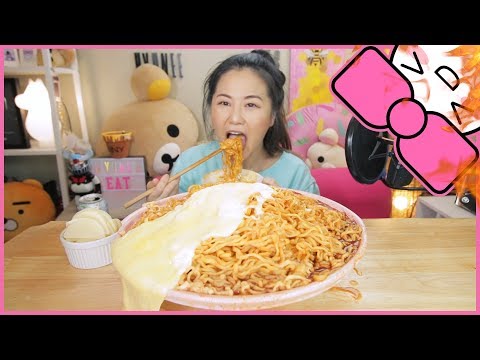 NUCLEAR FIRE NOODLE ft. CHEESE | MUKBANG