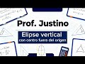 Elipse vertical con centro fuera del origen (ejemplos y ejercicios)