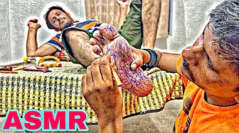 ASMR FEET MASSAGE WITH BALL PEN : Help me guys 🤣