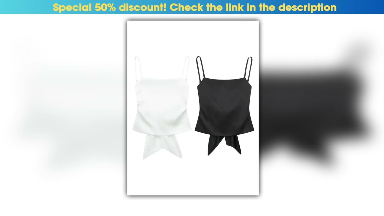 HH Women Summer Back Bow Solid Satin Backless Sling Crop Top Chic Female Sexy Clothing Streetwear