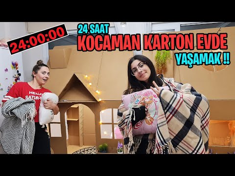 24 SAAT KOCAMAN KARTON EVDE YAŞAMAK !!  EYLÜL LAL