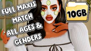 Sims 4 FULL CC FOLDER Maxis Match Female Male Kids skin hair clothes shoes makeup accessories 10GB