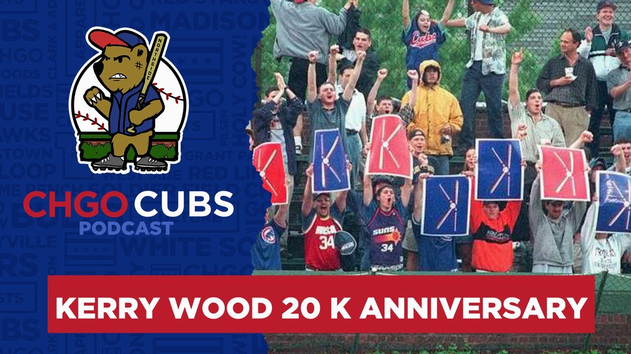 KERRY WOOD 25TH ANNIVERSARY SIGNED 20 STRIKEOUT 8x10 PHOTO